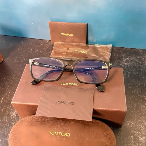 Tom Ford Other - Tom Ford TF5295 002 Black Eyeglasses 56-17-145 Authenticity Card Like New Unisex